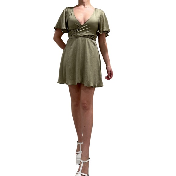 Flowy Event Dress- size AU 8 (US 4) - Olive - Picture 2 of 7